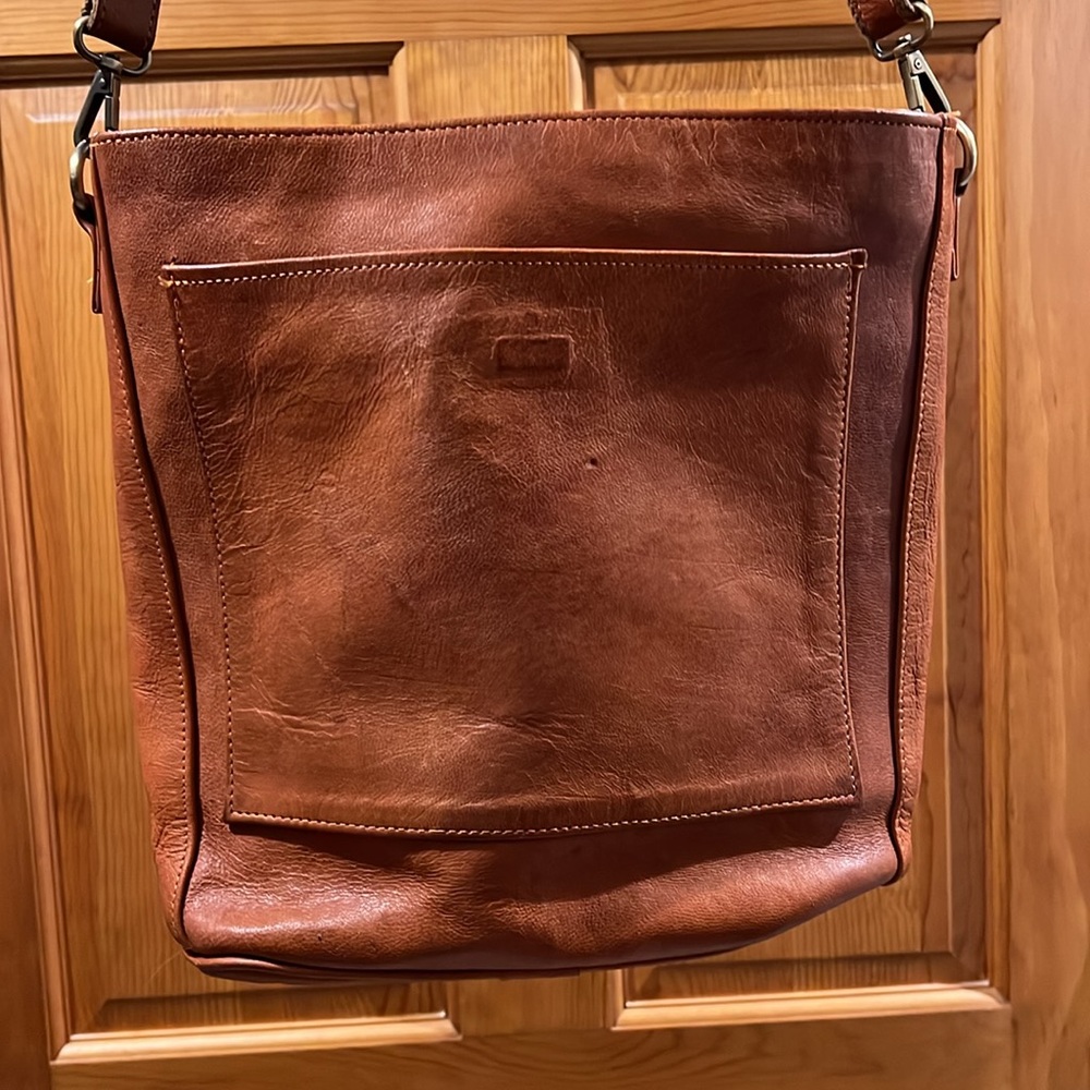 Cognac Leather Crossbody Bag - Picture 2 of 7